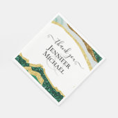 Sublime Emerald Green Gold Agate Wedding Serviette (Ecke)