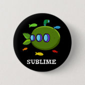 Sublime Funny U-marine Frucht Limon Pun Dark BG Button (Vorderseite)