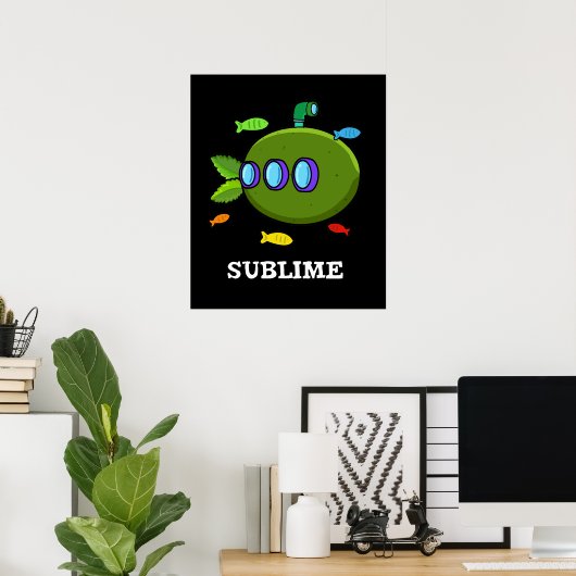 Sublime Funny U-marine Frucht Limon Pun Dark BG Poster (Heimbüro)