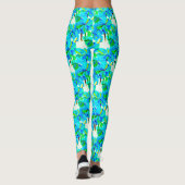 Sublime Himalayan Poppy Aqua Blumenmuster Leggings (Rückseite)