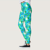 Sublime Himalayan Poppy Aqua Blumenmuster Leggings (Links)