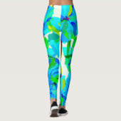 Sublime Himalayan Poppy Aqua Green Floral Muster Leggings (Rückseite)
