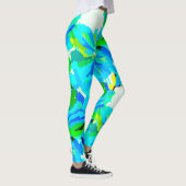 Sublime Himalayan Poppy Aqua Green Floral Muster Leggings (Rechts)