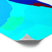 Sublime Himalayan Poppy Aqua Green Floral Muster Poster (Ecke)