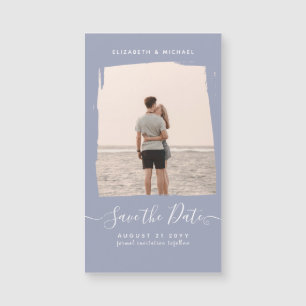 Sublime Minimalistisch FOTO Save the Date Dusty Bl Magnetkarte