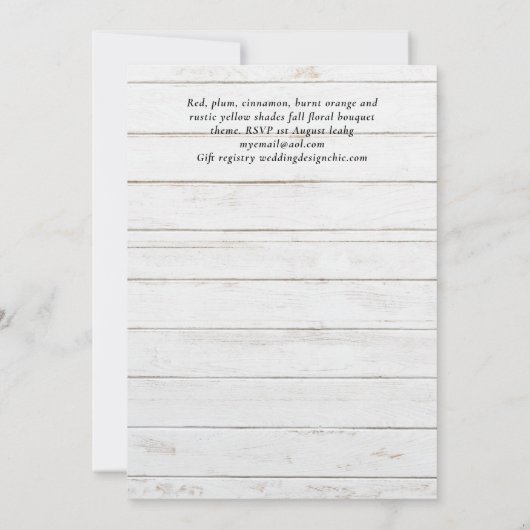 Sublime Mulberry orange Floral Wedding Suite (Rückseite)