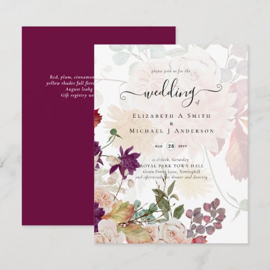 Sublime Mulberry orange Floral Wedding Suite (Vorne/Hinten)