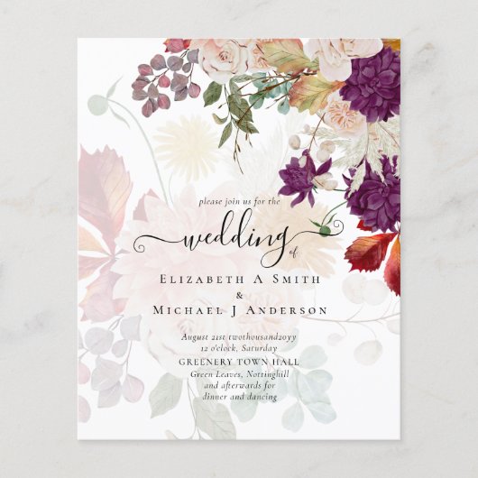 Sublime Mulberry orange Floral Wedding Suite (Vorderseite)