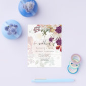 Sublime Mulberry orange Floral Wedding Suite Flyer (Einzeln)