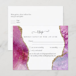 Sublime Pink AGATE Gold Glitzer Wedding Chic