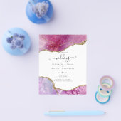 Sublime Pink AGATE Gold Glitzer Wedding Chic Flyer (Einzeln)