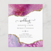 Sublime Pink AGATE Gold Glitzer Wedding Chic Flyer (Vorne)