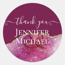 Sublime Pink AGATE Gold Glitzer Wedding Chic