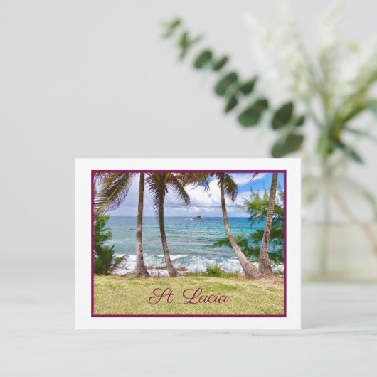 Sublime St. Lucia Postkarte (Stehend Vorderseite)