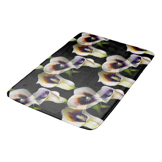 Sublime Watercolor Arum Calla Lilies Badematte (Schrägansicht)