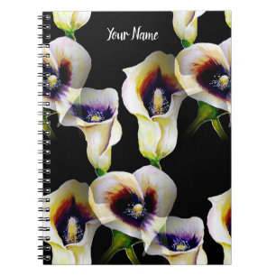 Sublime Watercolor Arum Calla Lilies Notizblock