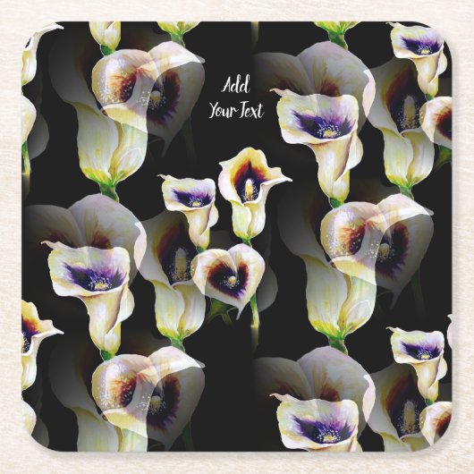 Sublime Watercolor Arum Calla Lilies Rechteckiger Pappuntersetzer (Vorderseite)