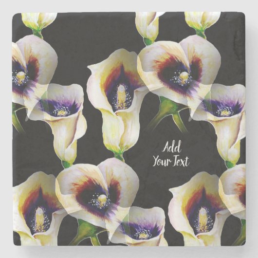 Sublime Watercolor Arum Calla Lilies Steinuntersetzer (Vorderseite)
