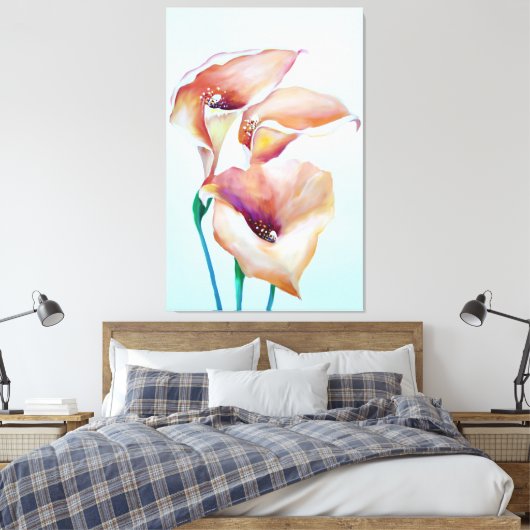 Sublime Watercolor Calla Lilies Leinwanddruck (Insitu (Schlafzimmer))