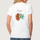Sublime Watercolor Red Poppies Happy Retirement T-Shirt (Rückseite)