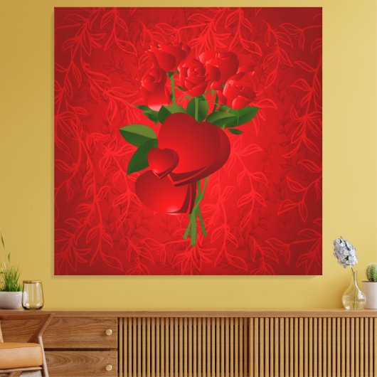 Subliminale Rose Wrapped Canvas Leinwanddruck (Insitu (Wohnzimmer))