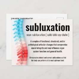 Subluxation Chiropraktischer Rückruf/Reaktivierung Postkarte