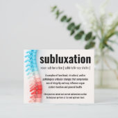 Subluxation Chiropraktischer Rückruf/Reaktivierung Postkarte (Stehend Vorderseite)