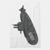 Submarine cartoon illustration  geschirrtuch (Vertikal)