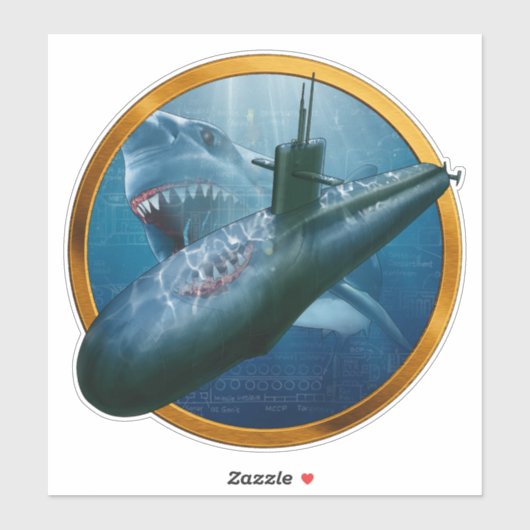Submarine Hai Veteran Sardines Bubbleheads Aufkleber (Blatt)