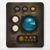 Submarine Kontrolle Panel Sonar Steampunk Mousepad (Vorne)