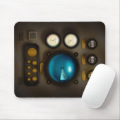 Submarine Kontrolle Panel Sonar Steampunk Mousepad (Mit Mouse)