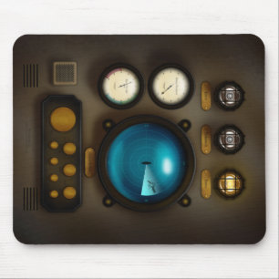 Submarine Kontrolle Panel Sonar Steampunk Mousepad
