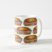 Submarine Sandwich Ham Cheese Hoagie Sub Grinder Kaffeetasse (VorderseiteRechts)