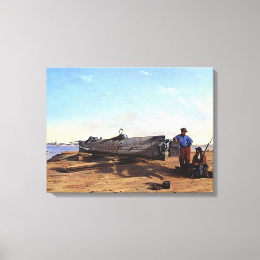 Submarine Torpedo Boat HL Hunley C Chapman 1863 Leinwanddruck (Vorderseite)