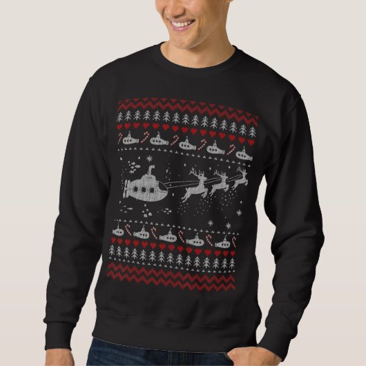 Submarine Ugly Christmas Sweater Sweatshirt (Vorderseite)