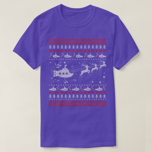 Submarine Ugly Christmas Sweater T-Shirt (Design vorne)
