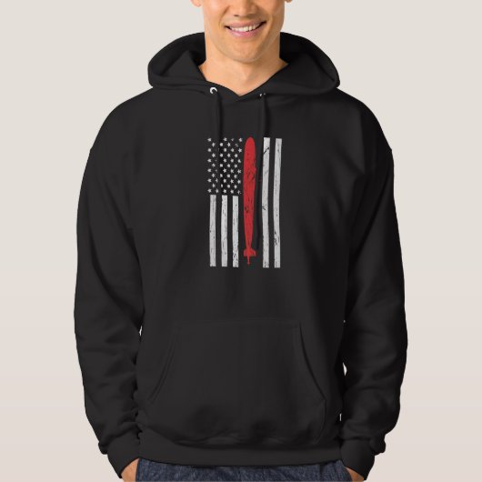 Submarine Veteran USA Flag Red US Submariner Hoodie (Vorderseite)