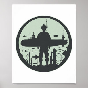 Submariner Veteran U-Boot-Untergerät mit Nuklearer Poster