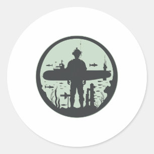 Submariner Veteran U-Boot-Untergerät mit Nuklearer Runder Aufkleber