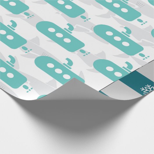 Submarines & Sharks Geschenkpapier (Ecke)