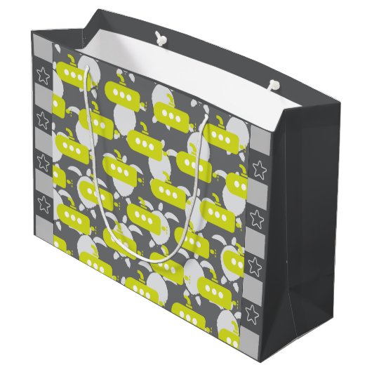 Submarines & Turtles Große Geschenktüte (Rückseite Schrägansicht)