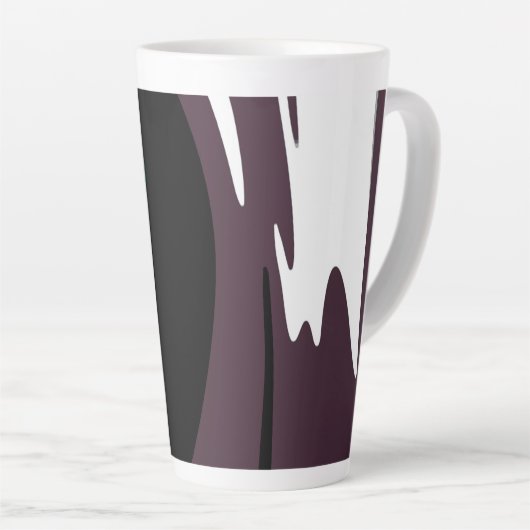 Submersion: Abstract Black, White, Purple & Green Milchtasse (Rechte Ecke)