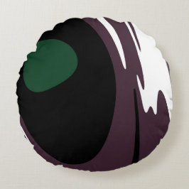 Submersion: Abstract Black, White, Purple & Green Rundes Kissen