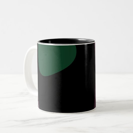 Submersion: Abstract Black, White, Purple & Green Zweifarbige Tasse (Vorderseite Links)