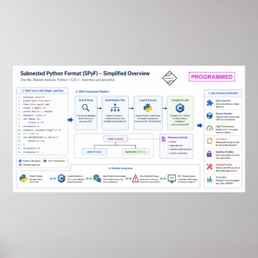 Subnested Python-Format Poster (Vorne)