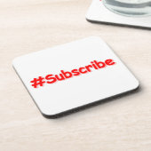 "#Subscribe" Niedliches Design. Jetzt kaufen Getränkeuntersetzer (Linke Seite)