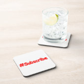 "#Subscribe" Niedliches Design. Jetzt kaufen Getränkeuntersetzer (Rechte Seite)