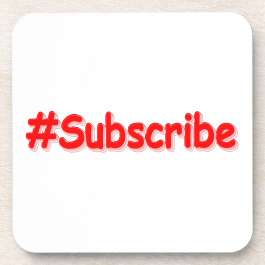 "#Subscribe" Niedliches Design. Jetzt kaufen Getränkeuntersetzer (Vorderseite)