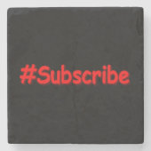 "#Subscribe" Niedliches Design. Jetzt kaufen Steinuntersetzer (Vorderseite)