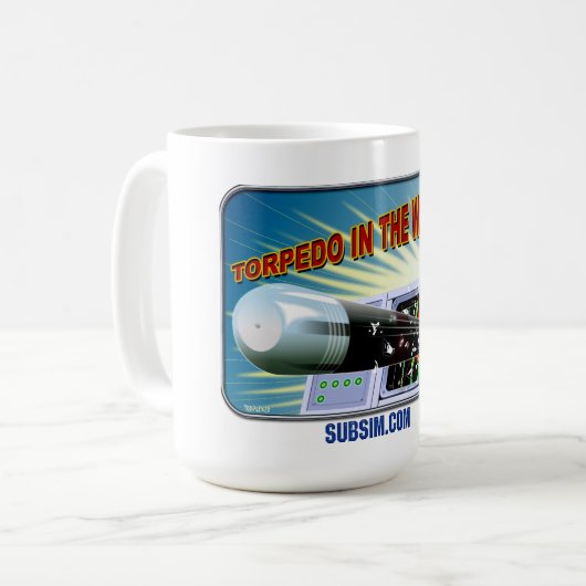 SUBSIM Torpedo im Wasser 15. oz Tasse (Vorderseite Links)